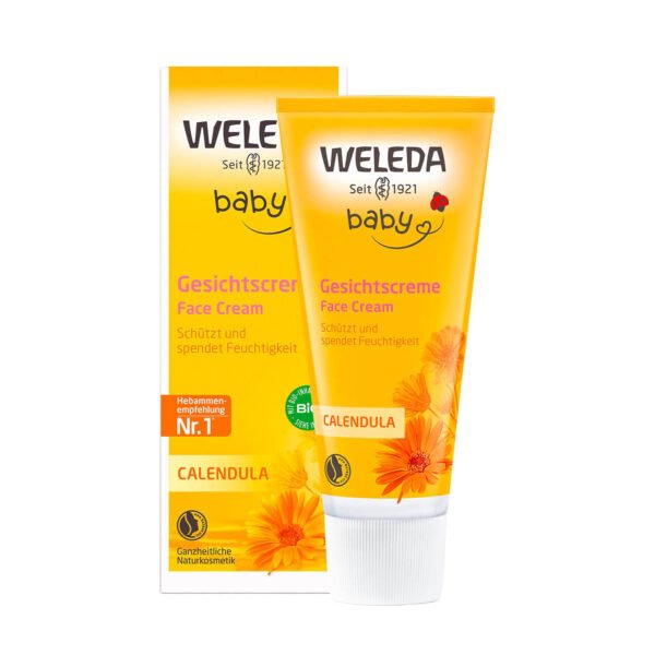 Weleda Baby Face Cream, Calendula Moisturiser, Moisturising Cream for Baby, Delicate Skin, Dermatologically Tested, Gentle Protection, Developed by Professionals, Lanolin, 50ml - Image 2