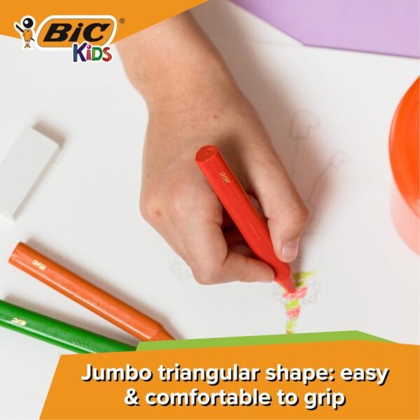 BIC Kids Plastidecor Colouring Crayons - Cardboard Wallet of 12 - Assorted Colours - Ideal For Small Kids - Image 3
