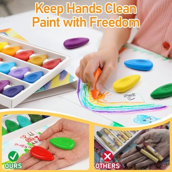 Four Candies 12 Colors Crayons for Kids, My First Jumbo Crayons for Toddlers with Easy-Grip - Image 4