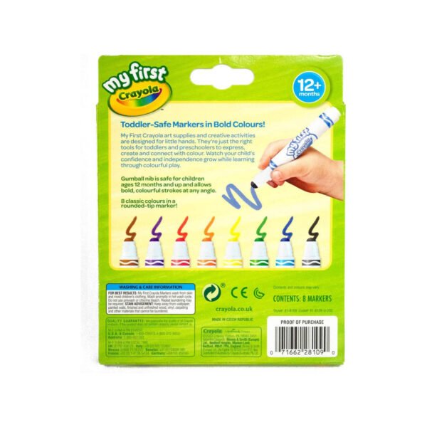 CRAYOLA MyFirst Washable Markers - Assorted Colours (Pack of 8) - Image 2