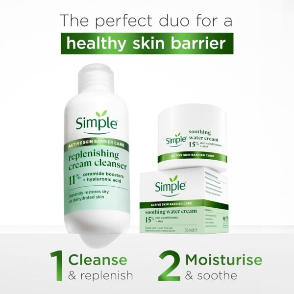 Simple Replenishing Cream Cleanser Face Cleanser - with 11% Ceramide Boosters and Hyaluronic Acid 230 ml - Image 5