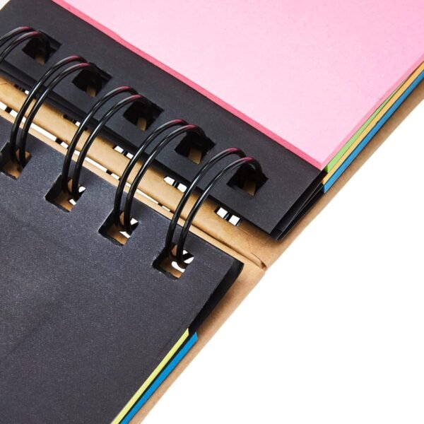 eBuyGB Sticky Notes Box Multi Memo Notepad Portfolio, 5 Colours, Brown,7 x 7.5 x 2.3 cm - Image 4