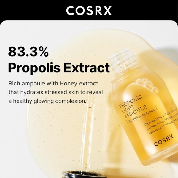 COSRX FULL Fit Propolis Ampoule, Glow Boosting Serum for Face with 83.3% Propolis Extract, 1.01fl.oz/30ml - Image 4