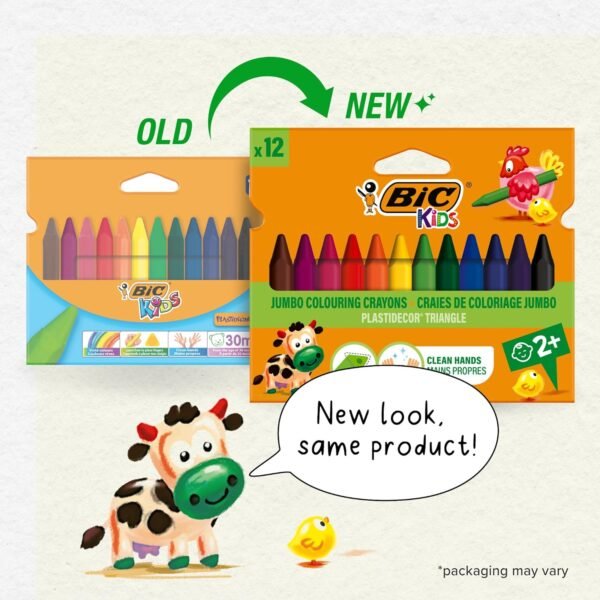 BIC Kids Plastidecor Colouring Crayons - Cardboard Wallet of 12 - Assorted Colours - Ideal For Small Kids - Image 4