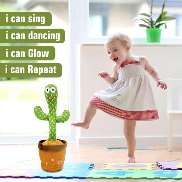 Ava's Toys Talking Cactus Toy for Boys and Girls - Repeat What You Say - Singing, Dancing, Voice Recording Plush Learning Toys - Image 2