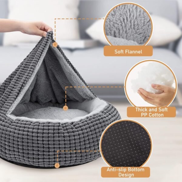 JOEJOY Round Dog Bed Calming Donut Cuddler Pet Bed for Large Medium Small Dogs Fits Up To 25/30lbs Pets - Image 6