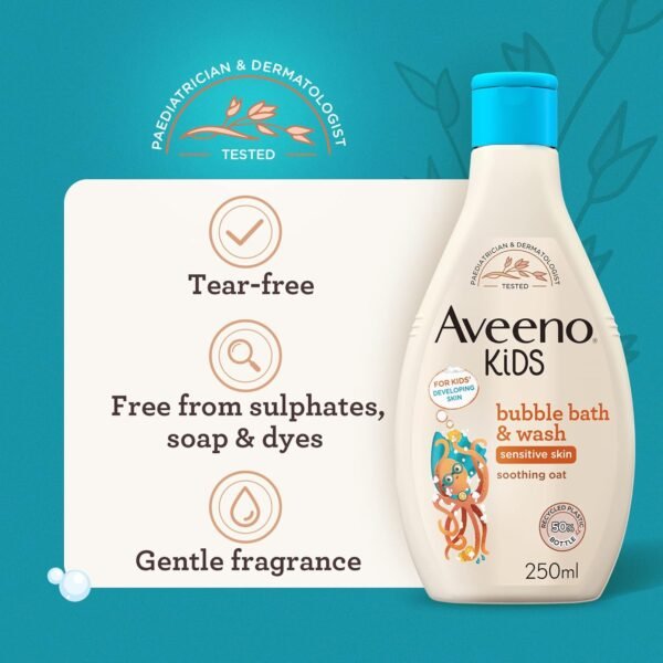 Aveeno Baby KIDS Bubble Bath & Wash 250ml - Image 4