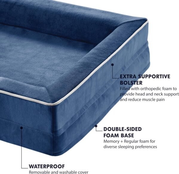 XL Orthopedic Dog Couch Bed for Large Size Dogs, Washable & Waterproof, Memory Foam Pet Beds - Image 3