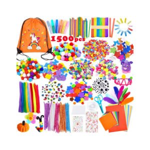 Yetech Arts and Crafts Supplies for Kids-1500+pcs Craft kits for kids With Unicorn Storage bag - Ages 4-12
