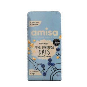 Amisa Organic Gluten Free Porridge Oats, 1kg - Batch Tested for Gluten